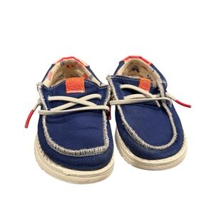 Hey Dude Navy and Red Kids Sneakers
